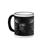 Mermaid-Butterfly Lady on Black mugs