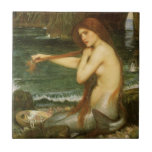 Mermaid by JW Waterhouse, Victorian Mythology Art Tile