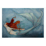 Mermaid Gift Tag Red 2 business cards