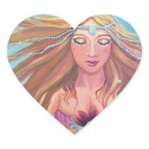 Mermaid Heart Shaped Sticker - 'Mermaid Wish'