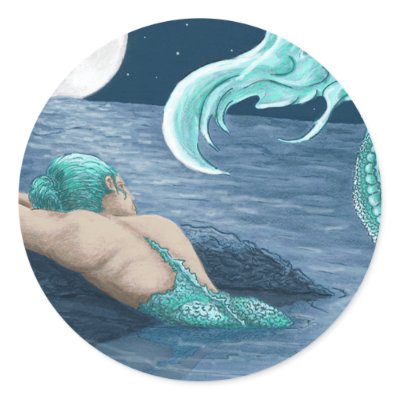 Mermaid in moonlite stickers by rshort