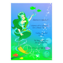 Mermaid n her pearls - kids birthday invitations-4