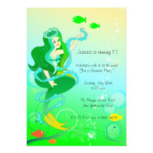 Mermaid n her pearls - kids birthday invitations-5