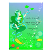 Mermaid n her pearls - kids birthday invitations-6