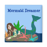 Mermaid on rock, Mermaid Dreamer magnet