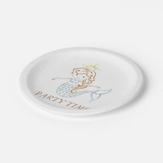 Mermaid Party Plate 7 Inch Paper Plate