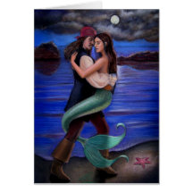 "Mermaid & Pirate's Love" Greeting Card