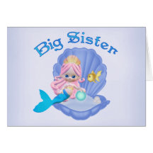 Mermaid Princess Big Sister Greeting Card