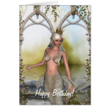 Mermaid Princess Of Atlantis Birthday Card
