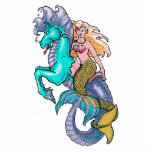 mermaid riding seahorse photo sculptures