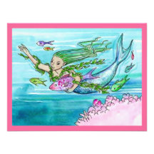 MERMAID THEMED PARTY INVITATION ~ EZ TO CUSTOMIZE