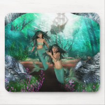 Mermaid Twins Mouse Pad
