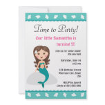 Mermaid under the sea birthday party invitation