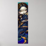 Mermaid with a Black Sea Serpent Art Print dragon