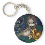 "Mermaid with a Golden Dragon" Keychain