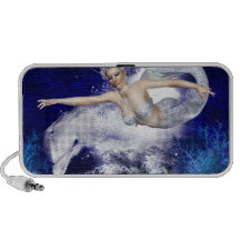 Mermaid with Dolphin  Portable Speakers