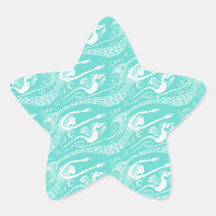 Mermaid with Pearls and Seahorse Star Stickers
