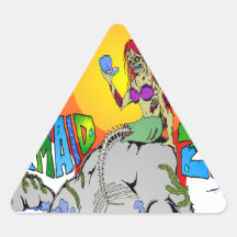 Mermaid Zombie Triangle Stickers