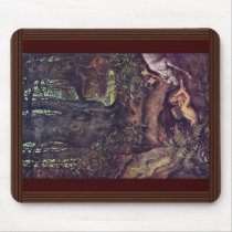 Mermaids Deer Mortifying By Schwind Moritz Von Mousepad