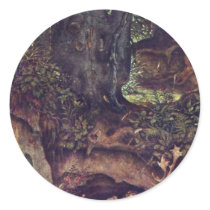 Mermaids Deer Mortifying By Schwind Moritz Von Round Stickers