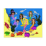 Mermaids in Ocean with Dolphins Postcard
