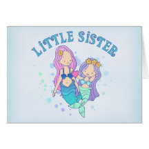 Mermaids Little Sister Cards