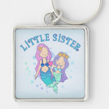 Mermaids Little Sister Keychains