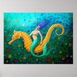 Mermaid's Ride- Magical Seahorse posters