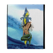 MerMarilyn Mermaid Surfboard Wave iPad Folio iPad Folio Cases