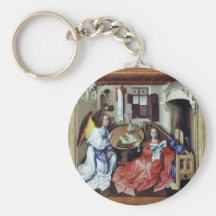 Merode Altar Overview Middle Panel: Annunciation R Keychains