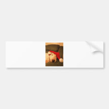 merra christmas santa hat bumper sticker