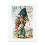 Merricks Thread Girl with USA Flag Postcards