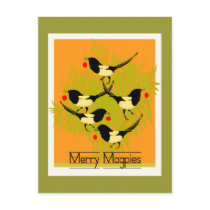 Merry 5 Magpies Holiday postcard
