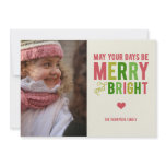 Merry and Bright Christmas/ Holiday Photo Card invitations