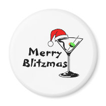 Merry Blitzmas Christmas Refrigerator Magnets