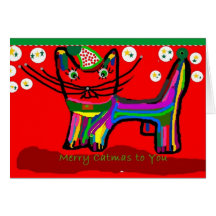 Merry catmas to you greeting cards