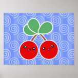 Merry Cherries Kawaii Poster posters