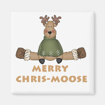 Merry Chris-Moose T-shirts and Gifts Fridge Magnet
