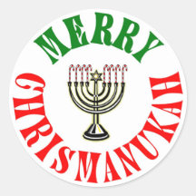 Merry Chrismanukah Round Sticker