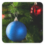 Merry Christmas and Happy New Year Square Stickers