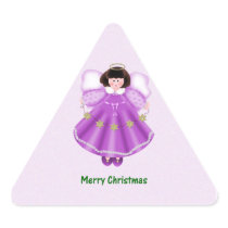 Merry Christmas (angel - purple) Stickers