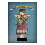 Merry Christmas Angel with tree business cards