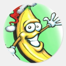 Merry Christmas Banana Happy New Year Stickers
