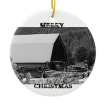 Merry Christmas Barn Christmas Tree Ornaments
