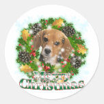 Merry Christmas Beagle Stickers