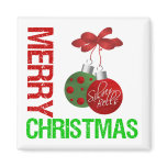 Merry Christmas Bulb Ribbon Ornanment magnets