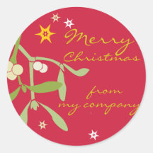 Merry Christmas business gift labels Round Stickers