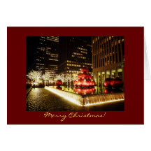 Merry Christmas Card - Holiday Lights - New York