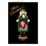 Merry Christmas card nut cracker with photo