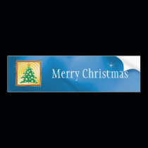 Merry Christmas - Christmas Tree - Bumper Sticker bumper stickers